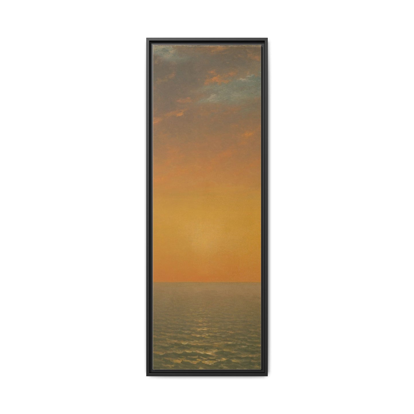 John Frederick Kensett : Sunset on the Sea (1872) - Museum Collection - Framed Canvas Print