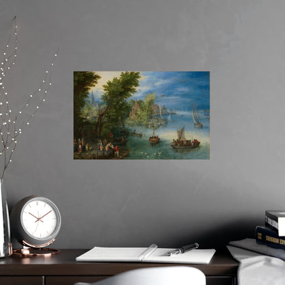 River Landscape Scene - Dutch Golden Age - Vintage Fine Art Print