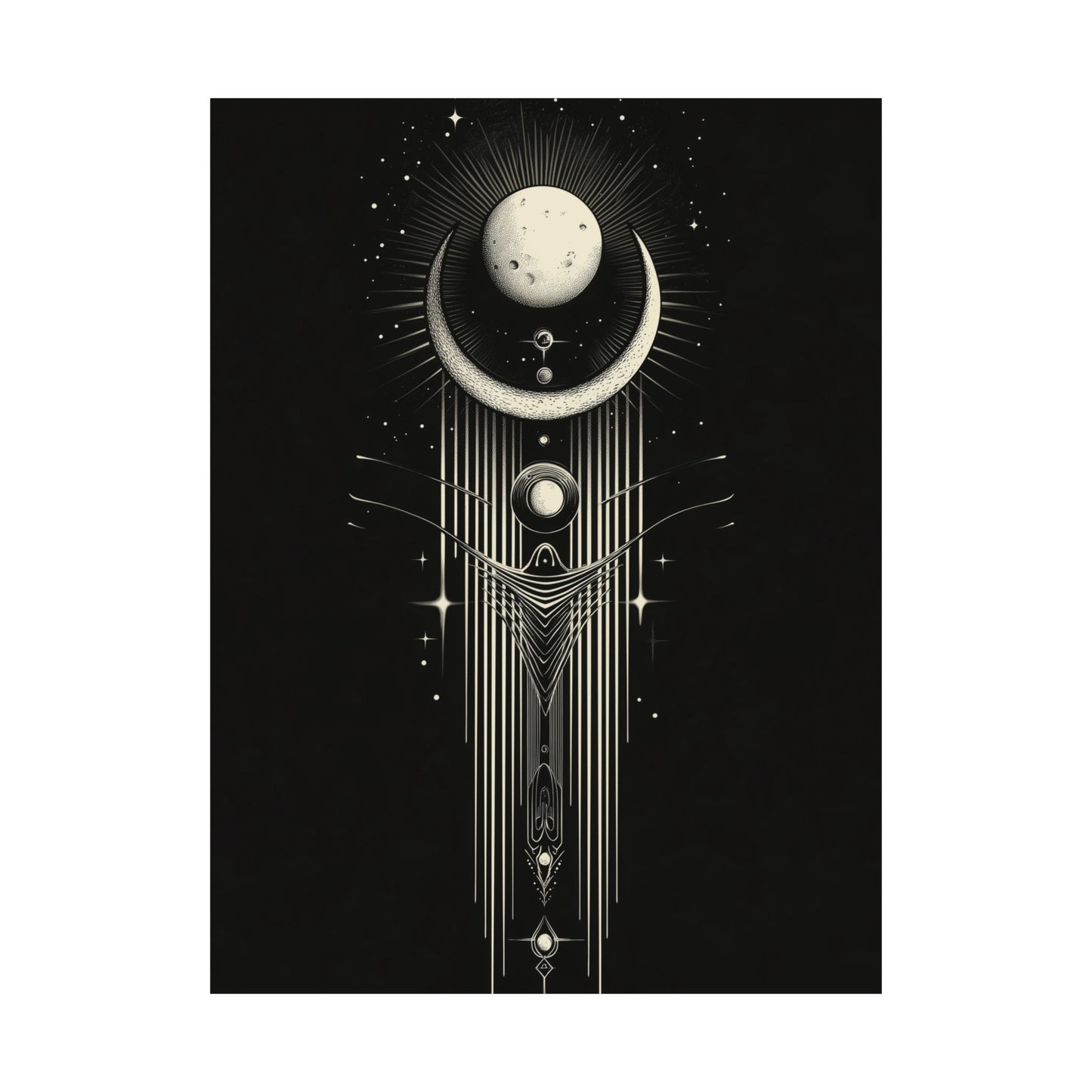 Guided by the Moon - Fine Art Print - Cosmic Poster - Celestial Wall Art - Astronomy Lovers - Space - Ethereal