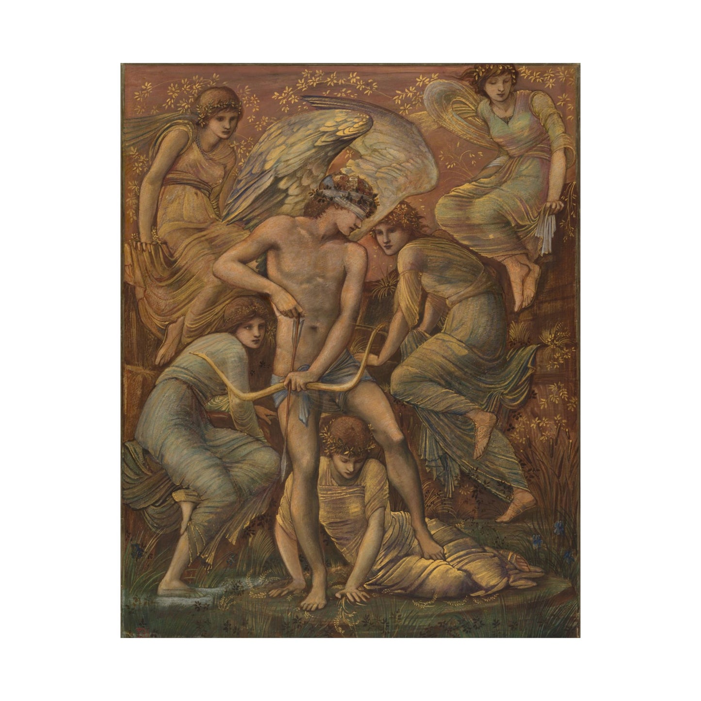 Cupid's Hunting Fields - 1924 - Vintage Fine Art Print - Classic Matte Vertical Poster - Ethereal - Angelic Artwork