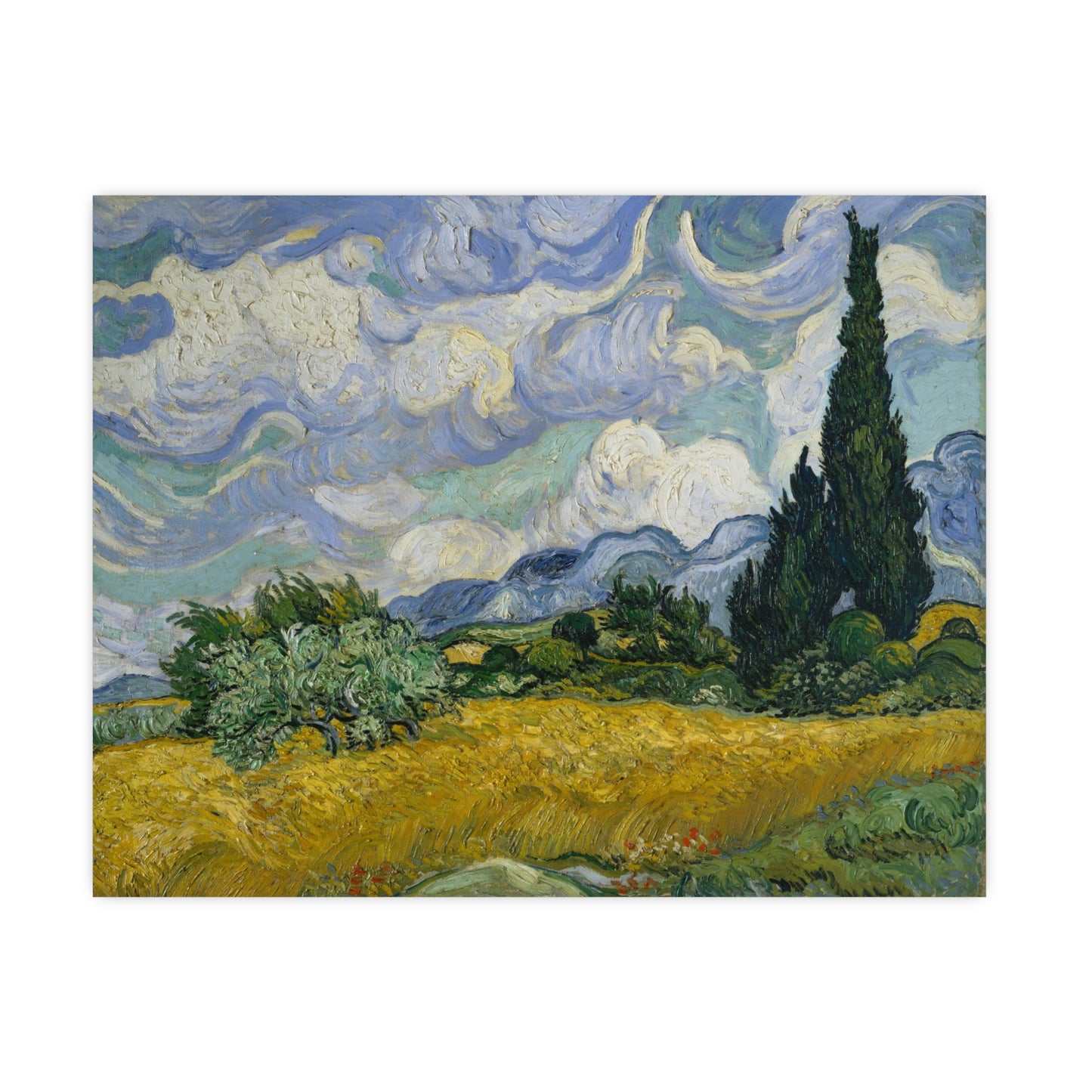 Van Gogh - Wheat Field with Cypresses - Museum Collection - Fine Art Poster