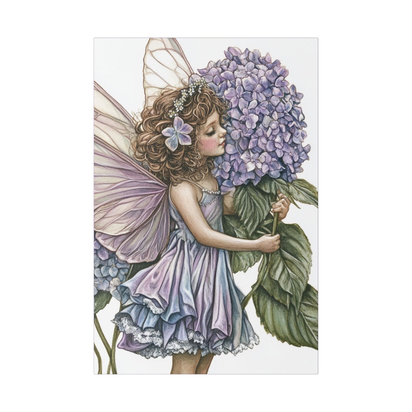 Purple Hydrangea - Flowers & Fairies Collection - Fine Art Print on Canvas