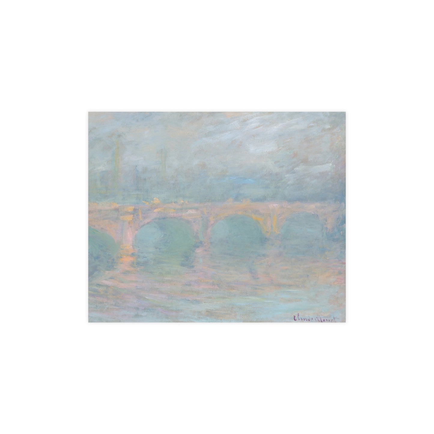 Waterloo Bridge London at Sunset - Monet Fine Art Poster