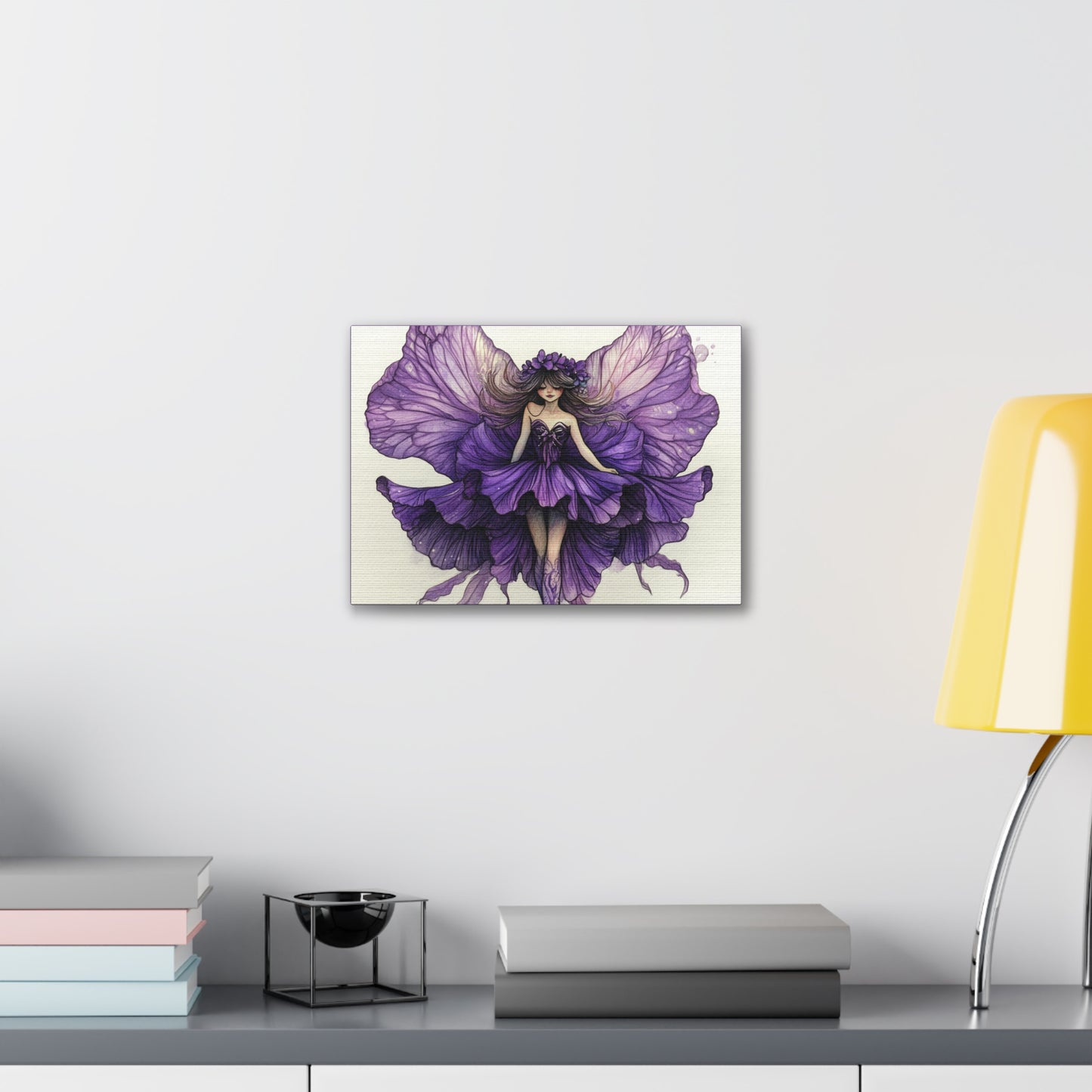 A Violet Affair - Fairies & Flowers Collection - Wall Art - on Canvas