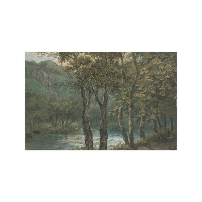 Sunlight Through Trees River Sihl - Forest Landscape Fine Art Poster