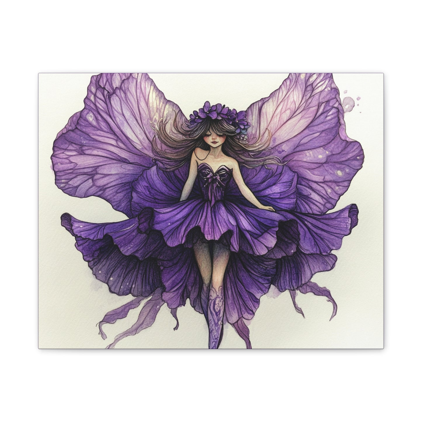 A Violet Affair - Fairies & Flowers Collection - Wall Art - on Canvas