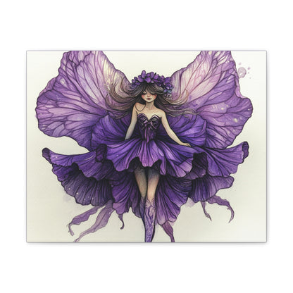 A Violet Affair - Fairies & Flowers Collection - Wall Art - on Canvas