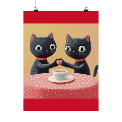 Cat Café - Loving Life - Matte Vertical Posters - Perfect Wall Art for Cat Lovers
