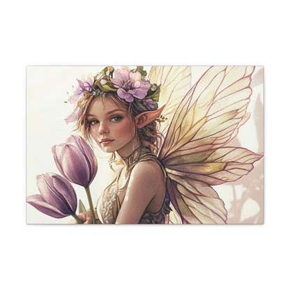 Tuesdays are for Tulips - Flowers & Fairies Collection - Fine Art Print on Canvas
