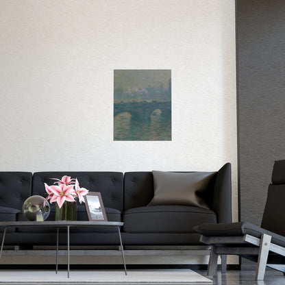 Waterloo Bridge Gray Weather - Monet Fine Art Poster