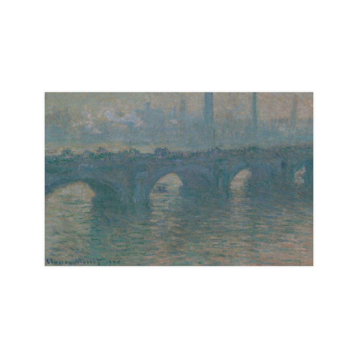 Waterloo Bridge Gray Weather - Monet Fine Art Poster