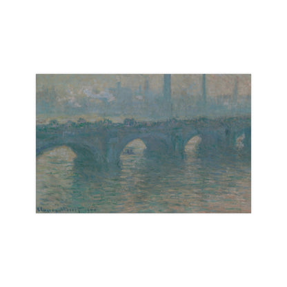 Waterloo Bridge Gray Weather - Monet Fine Art Poster