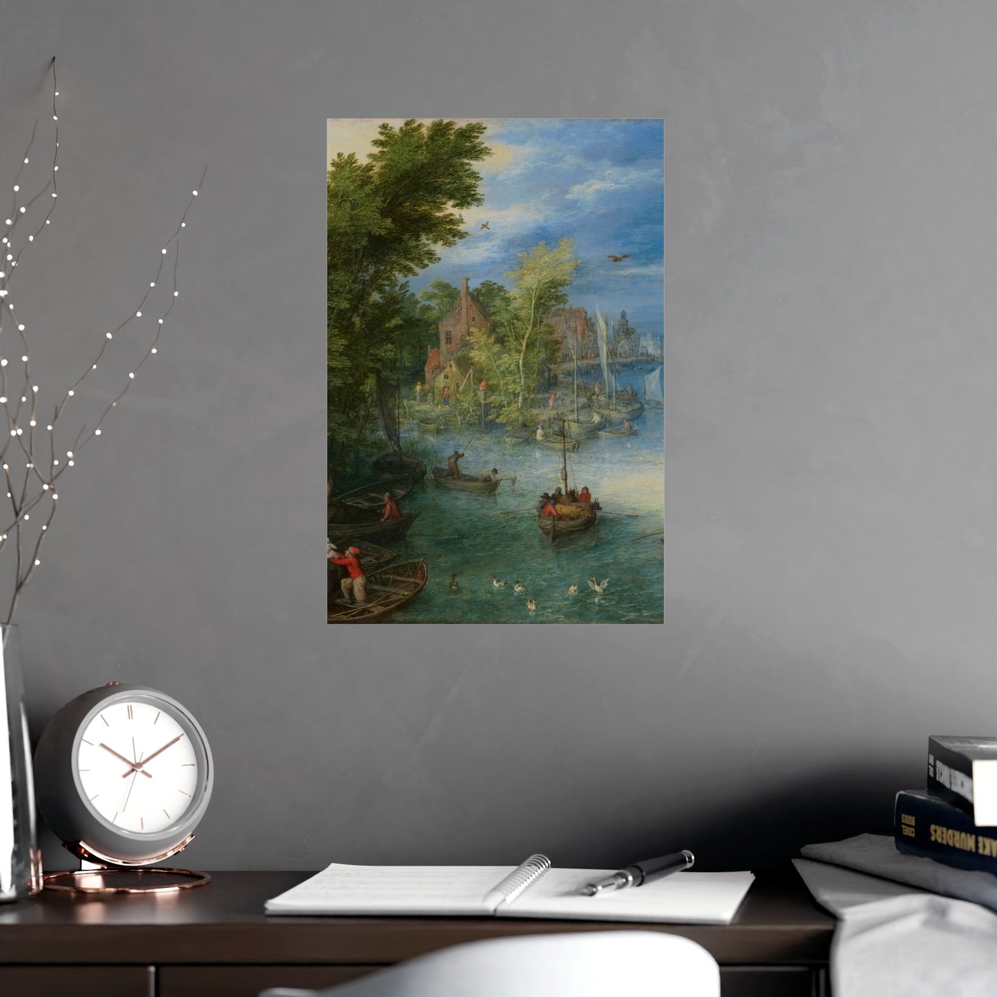River Landscape Scene - Dutch Golden Age - Vintage Fine Art Print