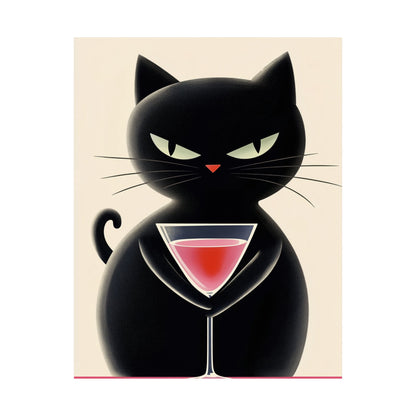 Yes, I'm Judging You - Cat Café Series - Black Cat Poster - Stylish Wall Art for Cat Lovers