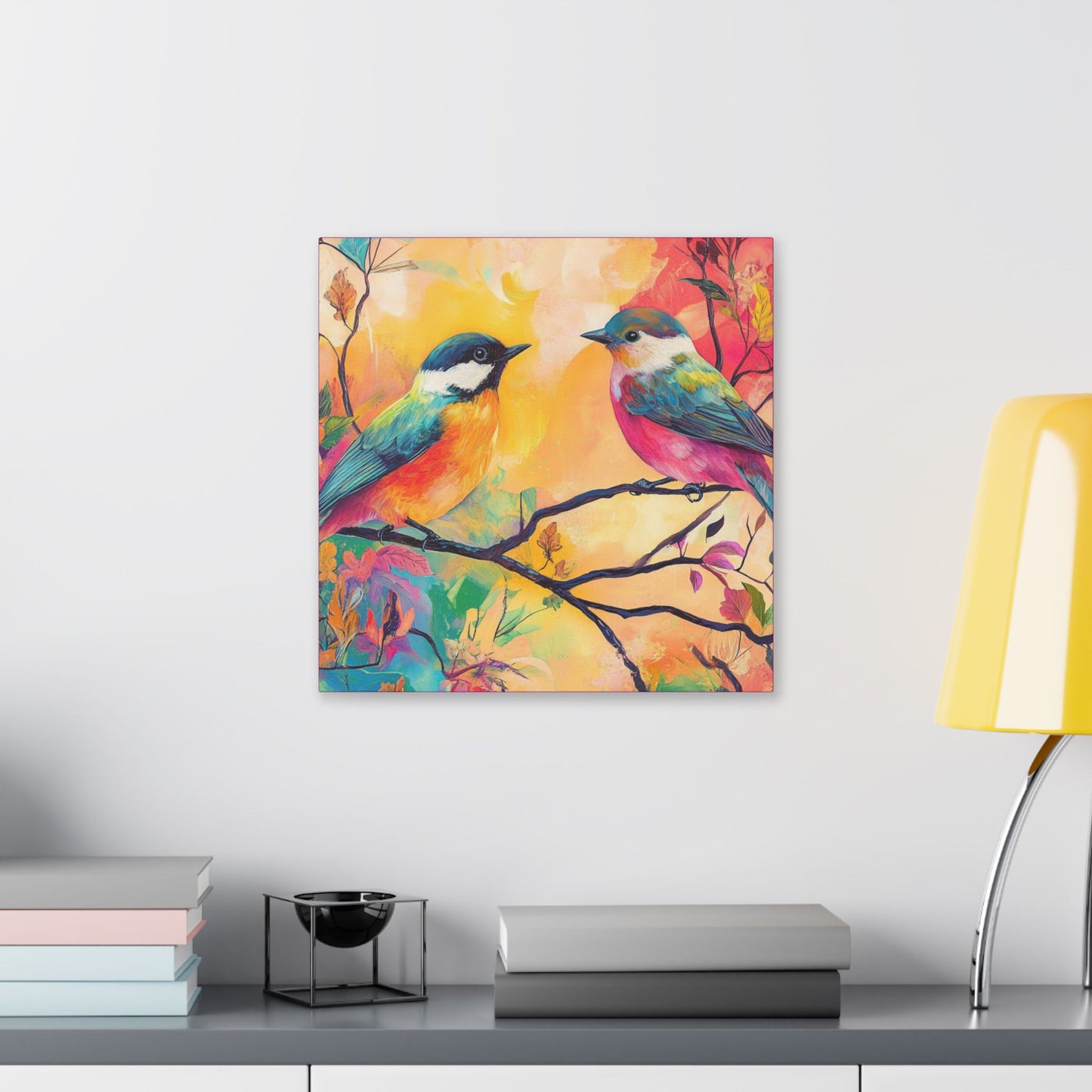 Love Birds in Paradise - Fine Art Print - Wall Art - on Canvas