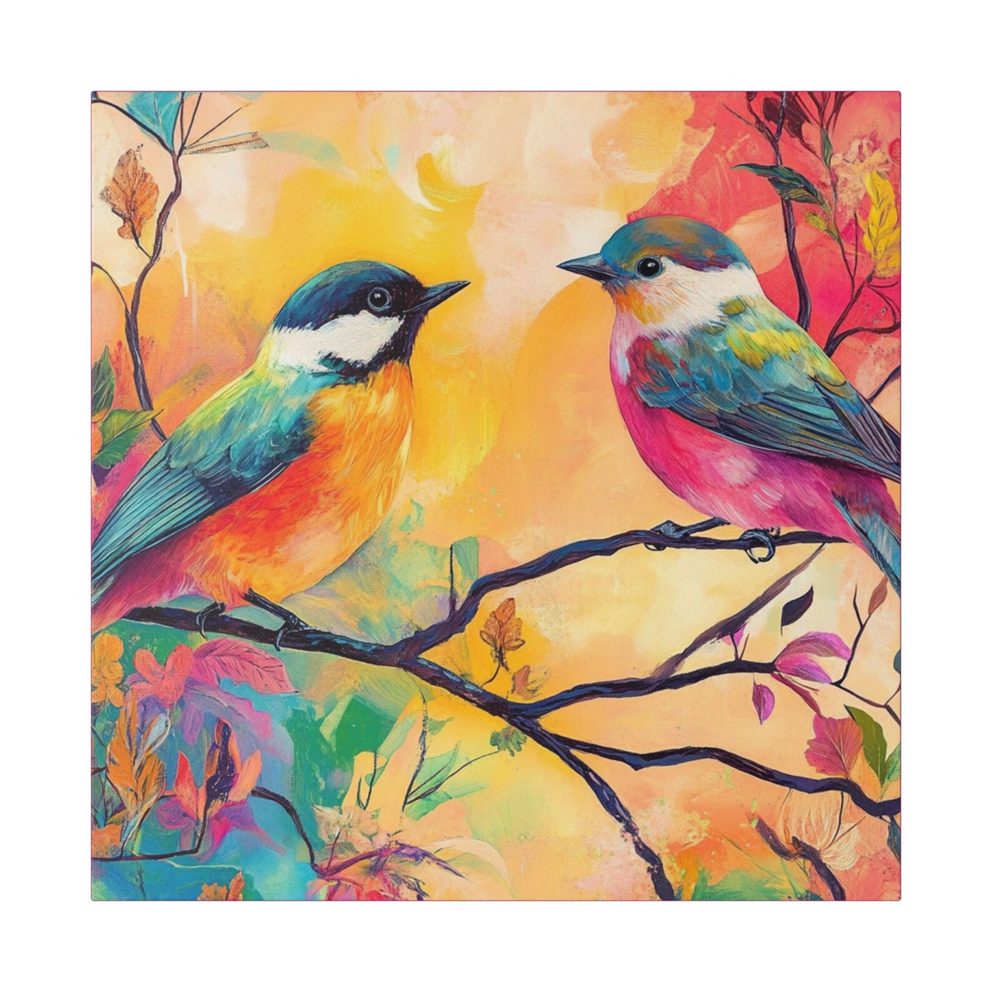 Love Birds in Paradise - Fine Art Print - Wall Art - on Canvas