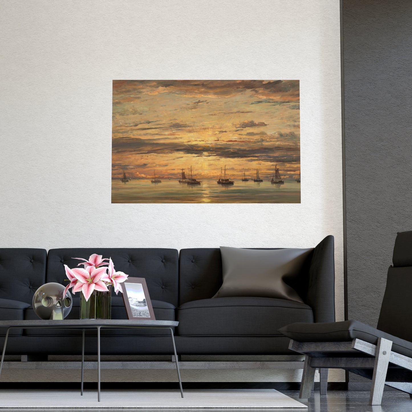 Sunset at Scheveningen - Dutch Maritime Fine Art Poster