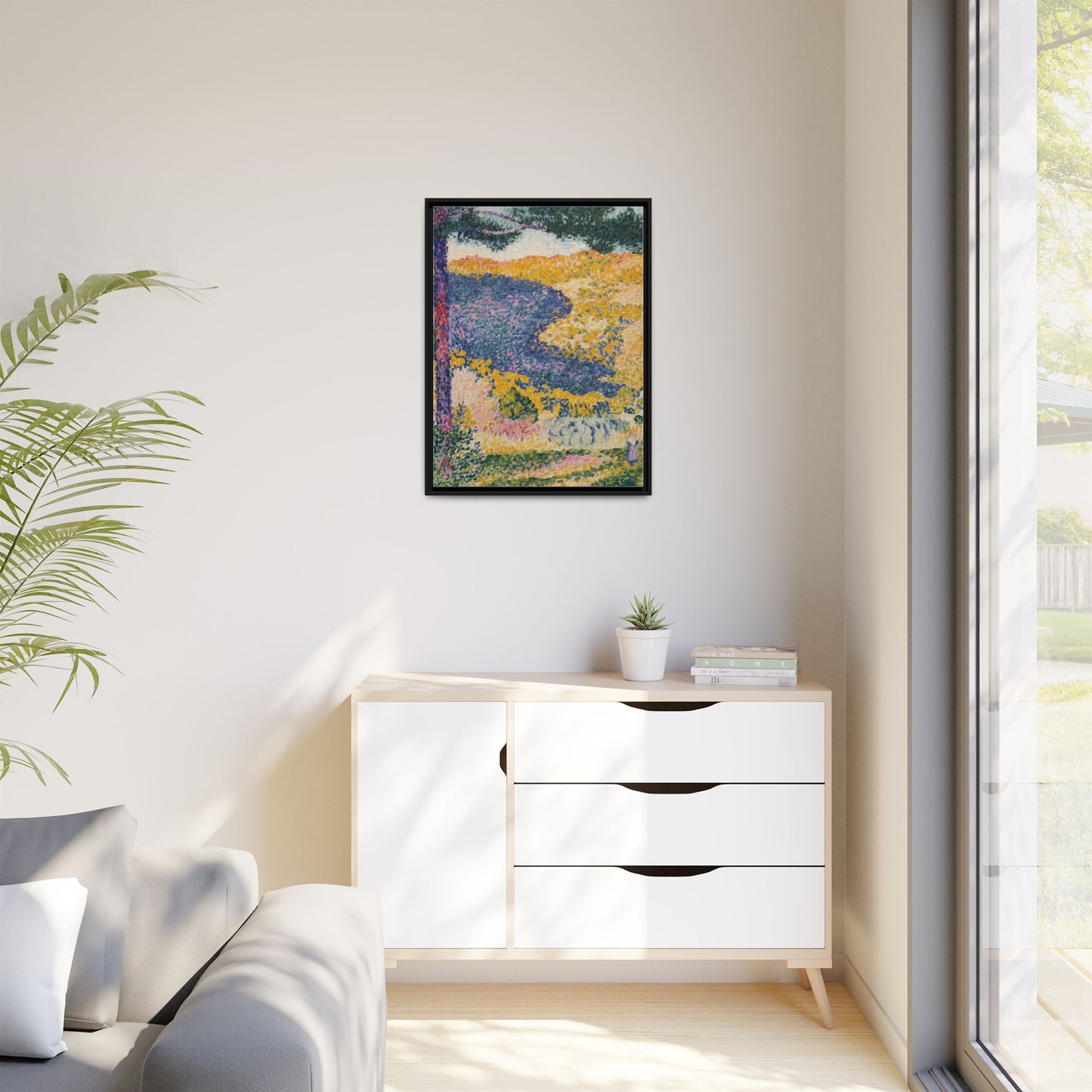 Valley with Fir Shade on the Mountain - Museum Collection - Framed Canvas Print