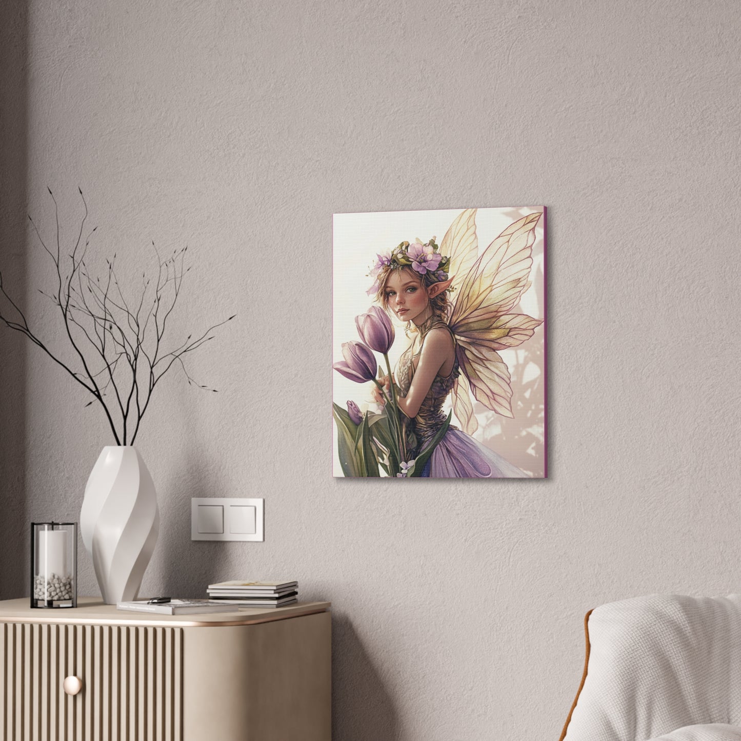 Tuesdays are for Tulips - Flowers & Fairies Collection - Fine Art Print on Canvas