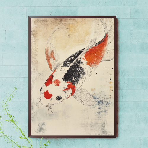 Serene Koi Fish Zen Framed Wall Art
