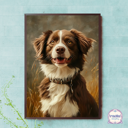 Charming Dog Portrait Framed Wall Art