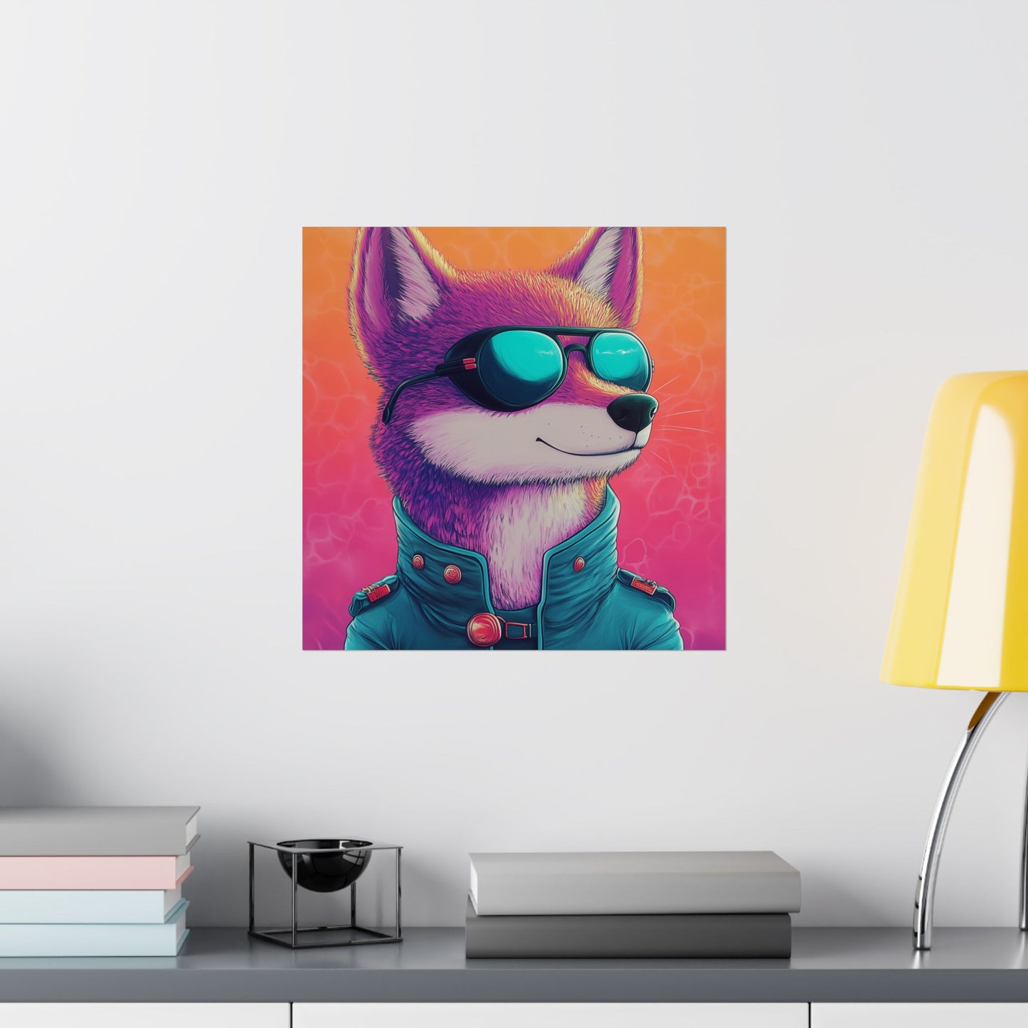 Fetching Fox - Whimsical Animals Art Poster Series - Trendy Wall Art - Vibrant Art Prints - Funny Animal Portrait Style Posters