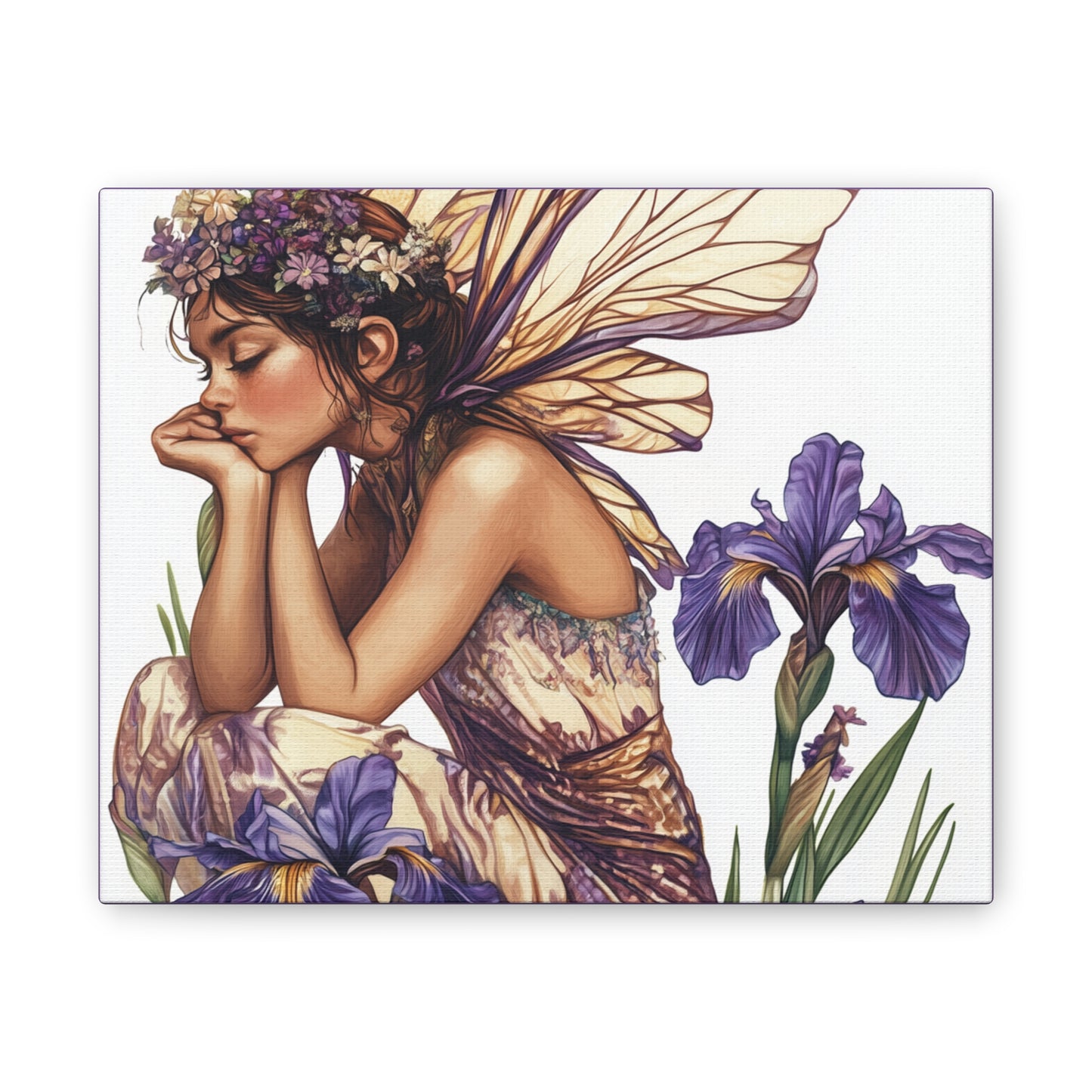 Iris You Were Here - Flowers & Fairies Collection - Fine Art Print on Canvas