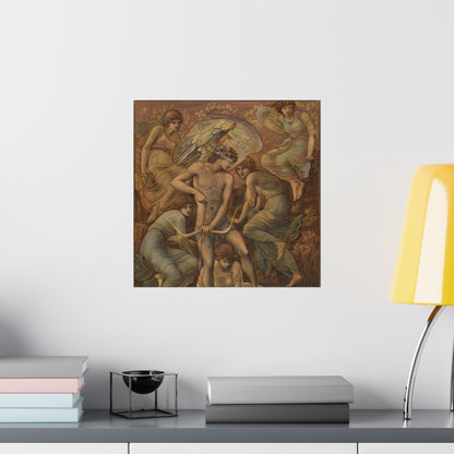 Cupid's Hunting Fields - 1924 - Vintage Fine Art Print - Classic Matte Vertical Poster - Ethereal - Angelic Artwork