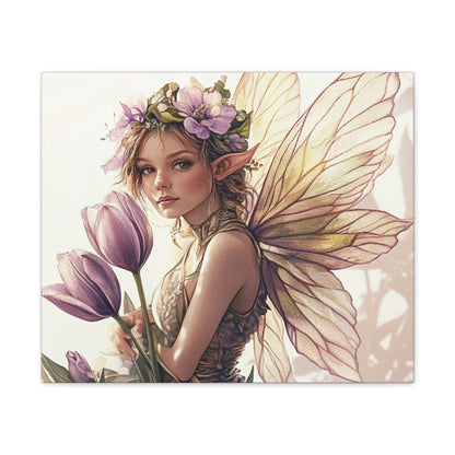 Tuesdays are for Tulips - Flowers & Fairies Collection - Fine Art Print on Canvas