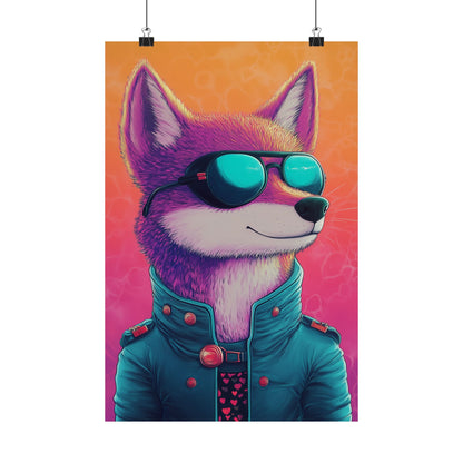 Fetching Fox - Whimsical Animals Art Poster Series - Trendy Wall Art - Vibrant Art Prints - Funny Animal Portrait Style Posters