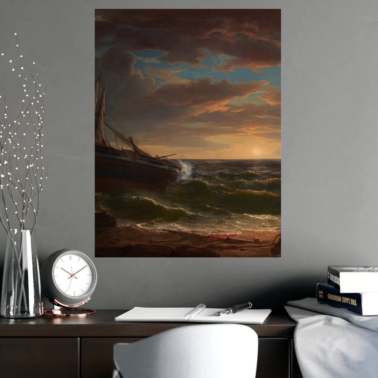 The Stranded Ship - Maritime Drama Fine Art Poster