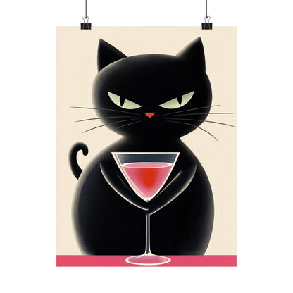 Yes, I'm Judging You - Cat Café Series - Black Cat Poster - Stylish Wall Art for Cat Lovers