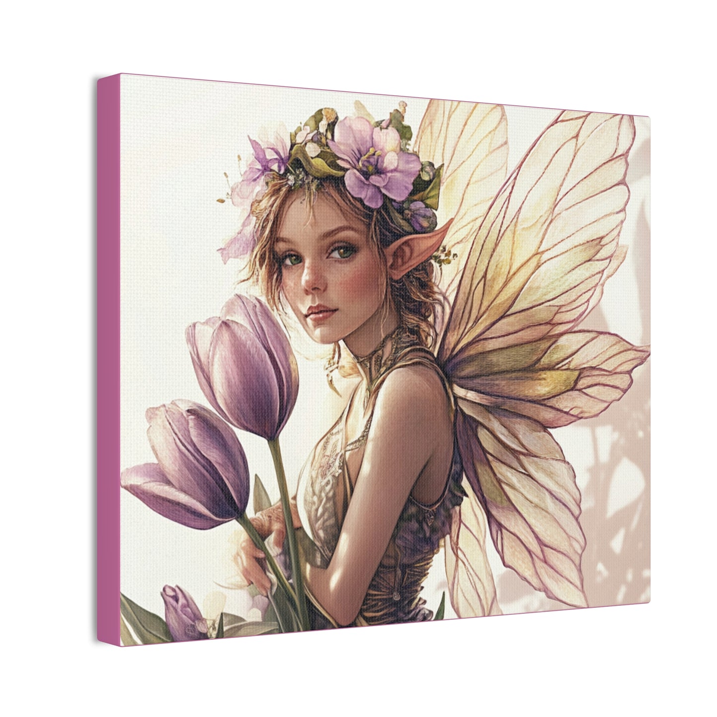 Tuesdays are for Tulips - Flowers & Fairies Collection - Fine Art Print on Canvas