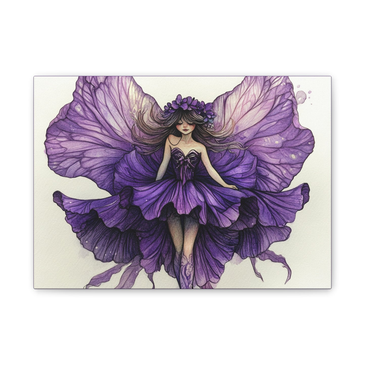 A Violet Affair - Fairies & Flowers Collection - Wall Art - on Canvas