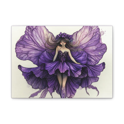A Violet Affair - Fairies & Flowers Collection - Wall Art - on Canvas