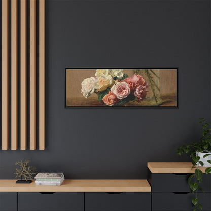 Henri Fantin-Latour : Roses and Lilies (1888) - Giclee Fine Art Print - Museum Collection Framed Canvas Print