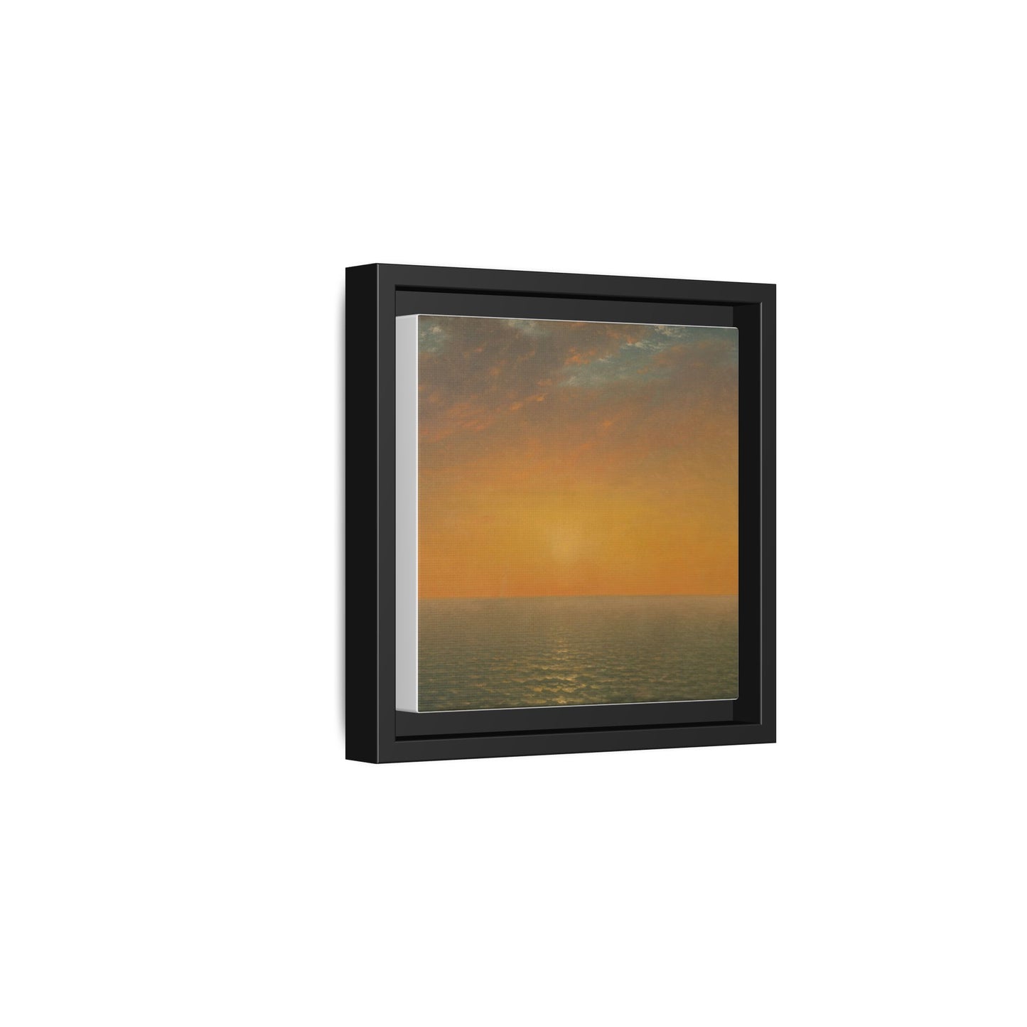 John Frederick Kensett : Sunset on the Sea (1872) - Museum Collection - Framed Canvas Print