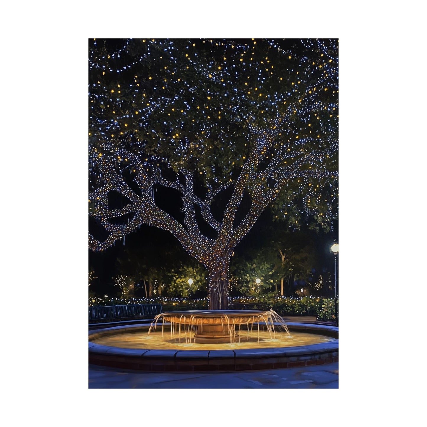 Winter Lights in the Park - Fine Art Print - Poster Print