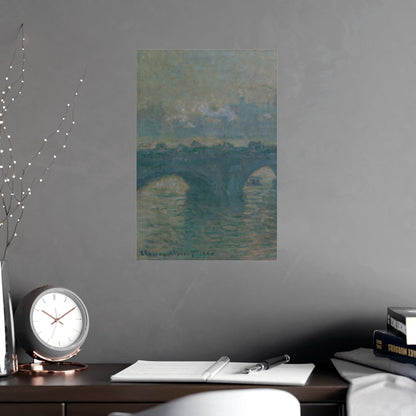 Waterloo Bridge Gray Weather - Monet Fine Art Poster