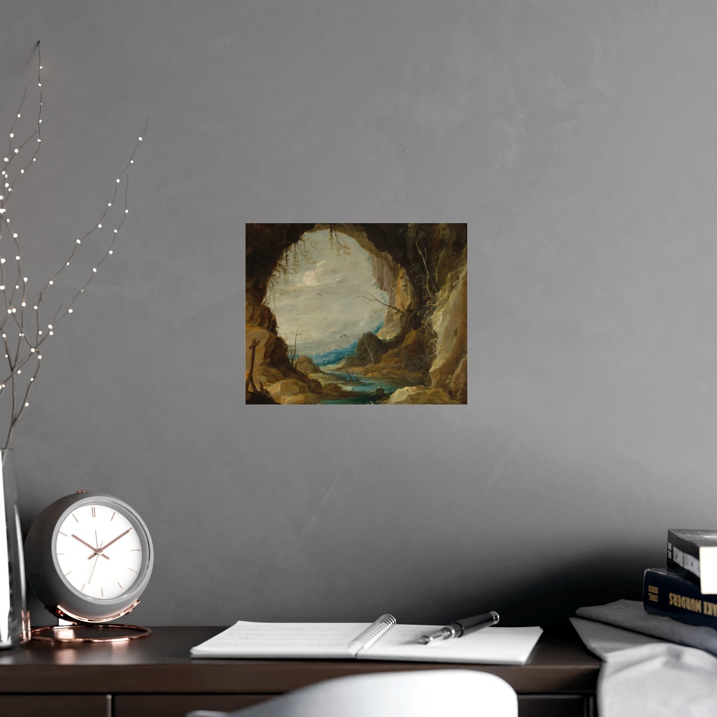Vista from a Grotto - Romantic Cave Landscape Fine Art Poster