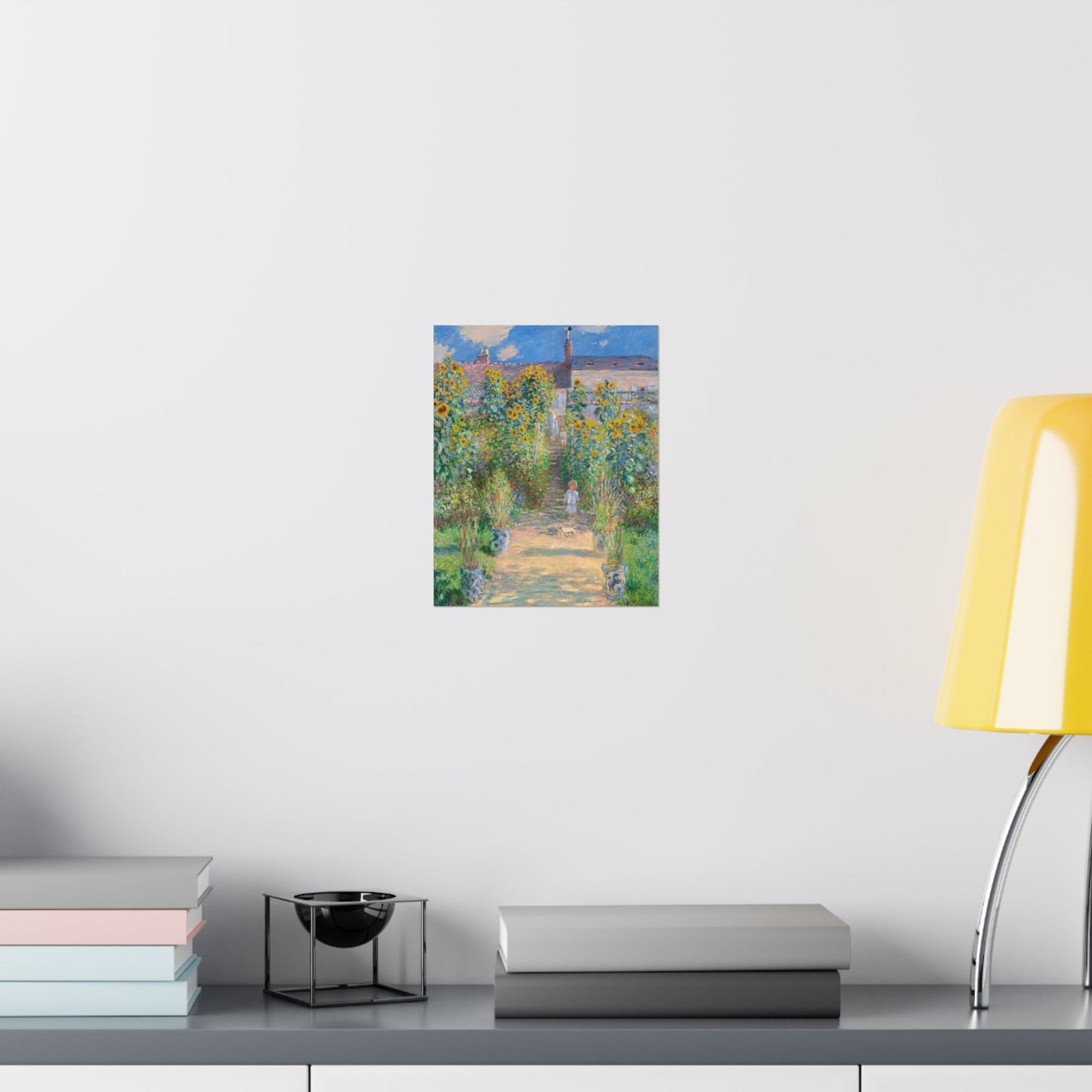 Monet - Garden at Vétheuil Sunflower Fine Art Print