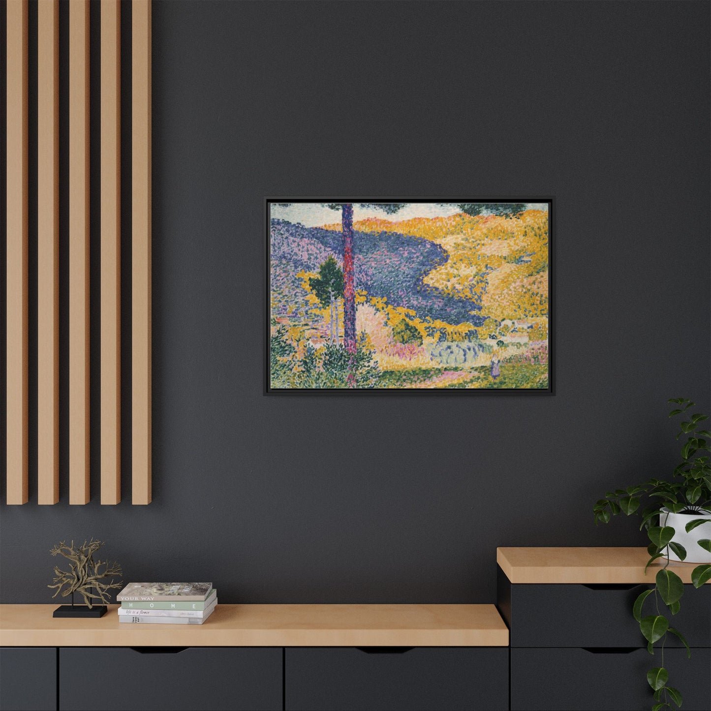 Valley with Fir Shade on the Mountain - Museum Collection - Framed Canvas Print