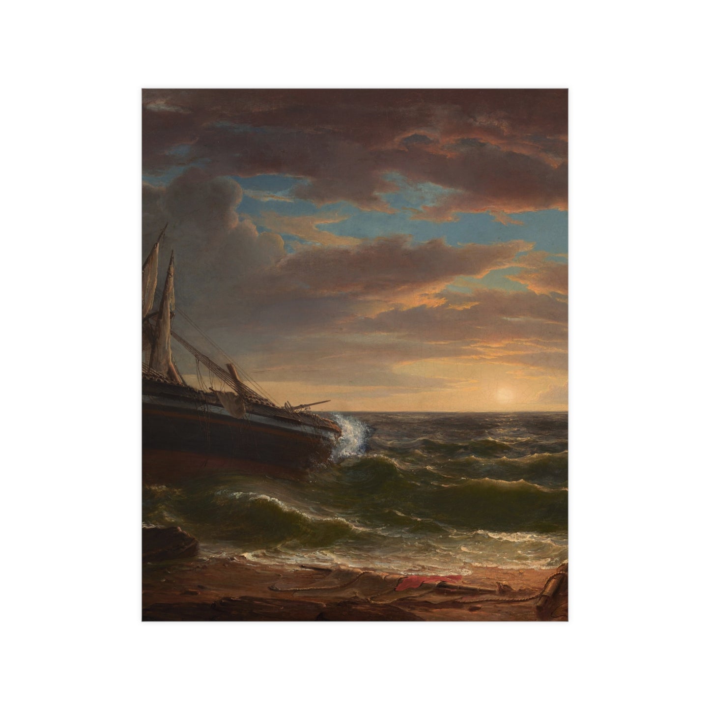 The Stranded Ship - Maritime Drama Fine Art Poster