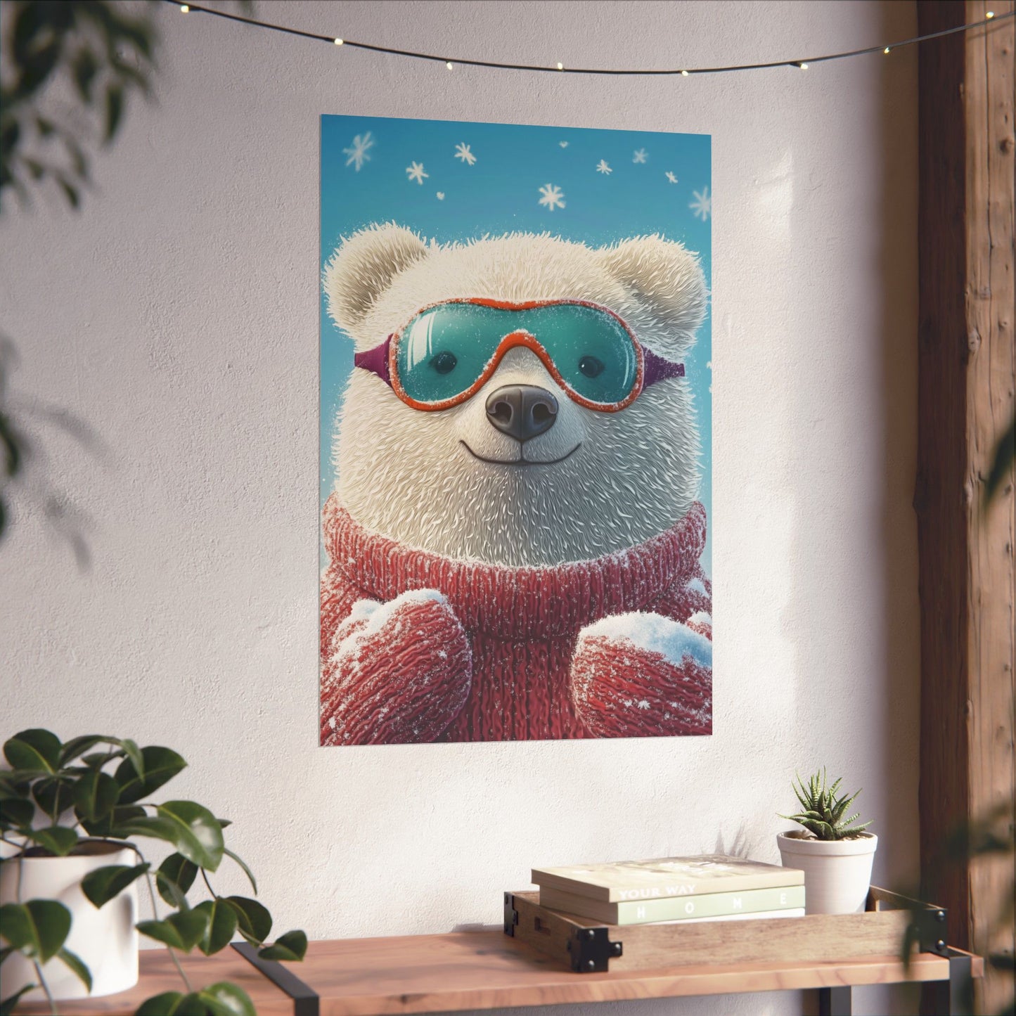 Chill Polar Bear Winter Poster - Cozy & Joyful -  Wall Art & Home Décor