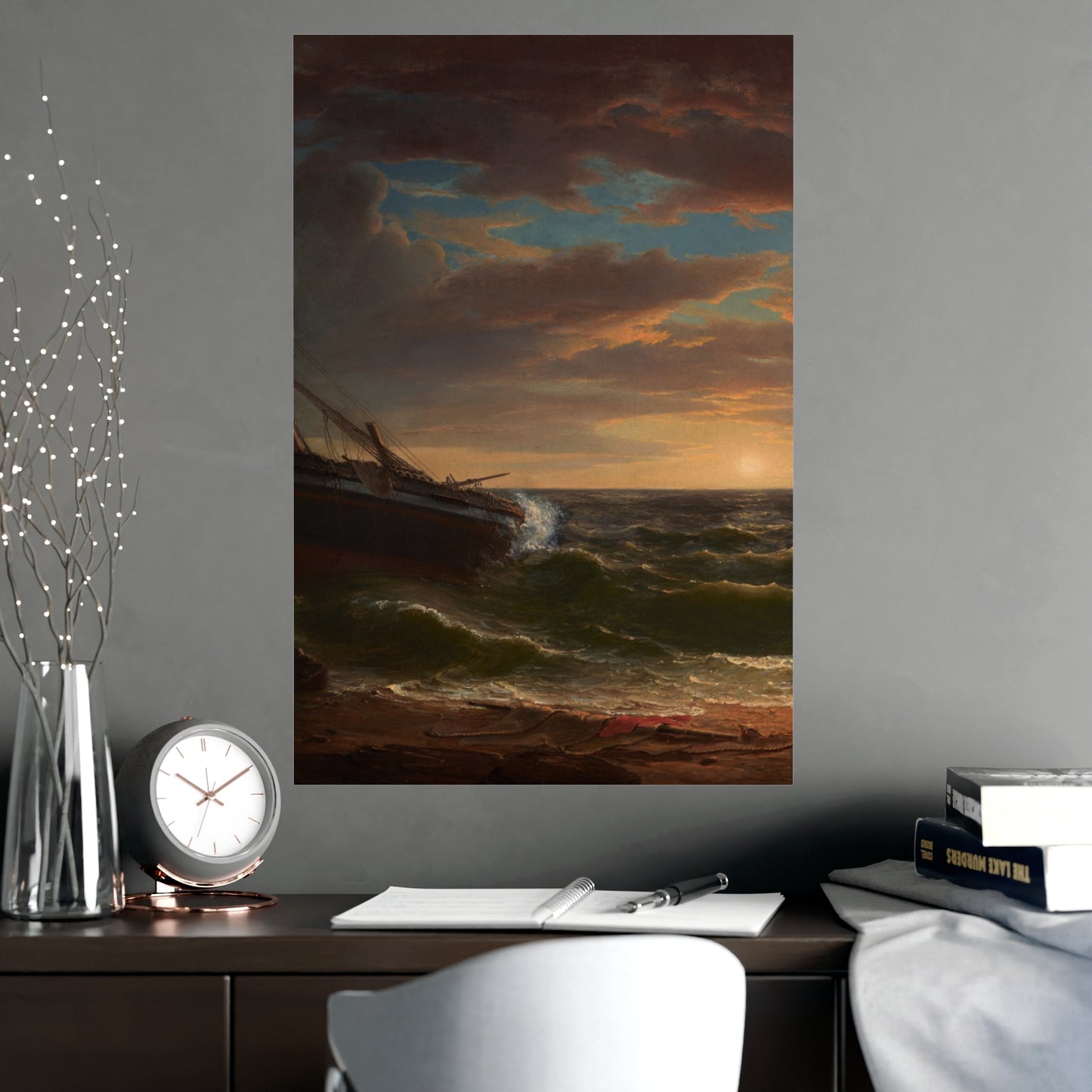 The Stranded Ship - Maritime Drama Fine Art Poster