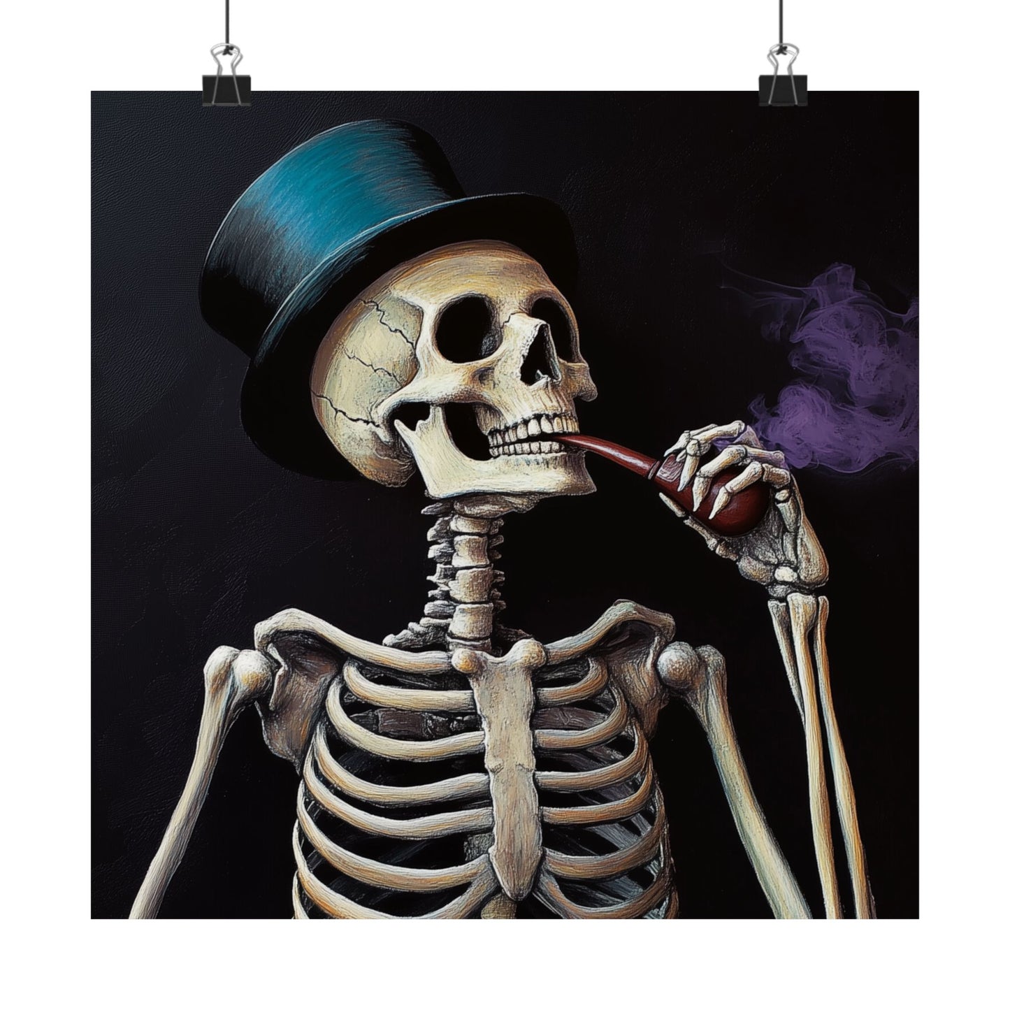 Dapper Skeleton Portrait Poster - Gothic Posters - Vertical Poster - Perfect for Halloween Party Décor