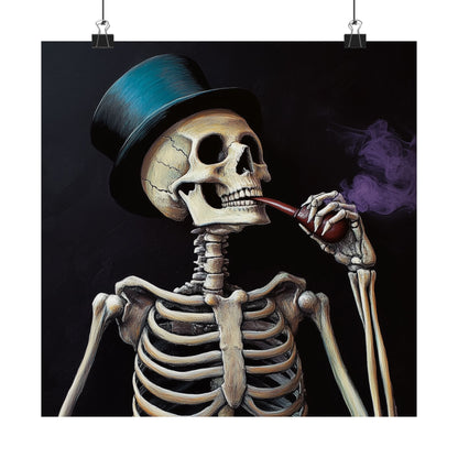 Dapper Skeleton Portrait Poster - Gothic Posters - Vertical Poster - Perfect for Halloween Party Décor