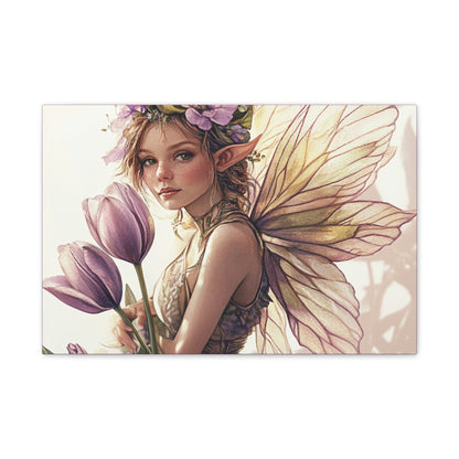 Tuesdays are for Tulips - Flowers & Fairies Collection - Fine Art Print on Canvas