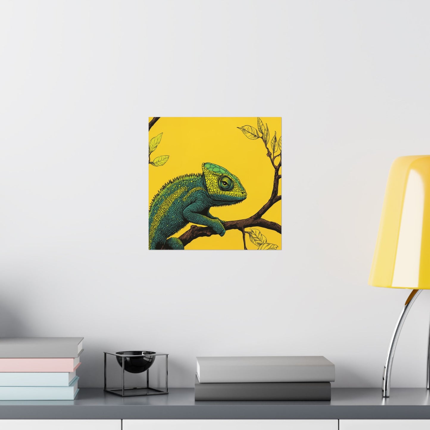 I am not Amused - The Candid Chameleon - Whimsical Animals - Fine Art Print - Vertical Poster - Bohemian Wall Art