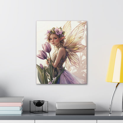 Tuesdays are for Tulips - Flowers & Fairies Collection - Fine Art Print on Canvas